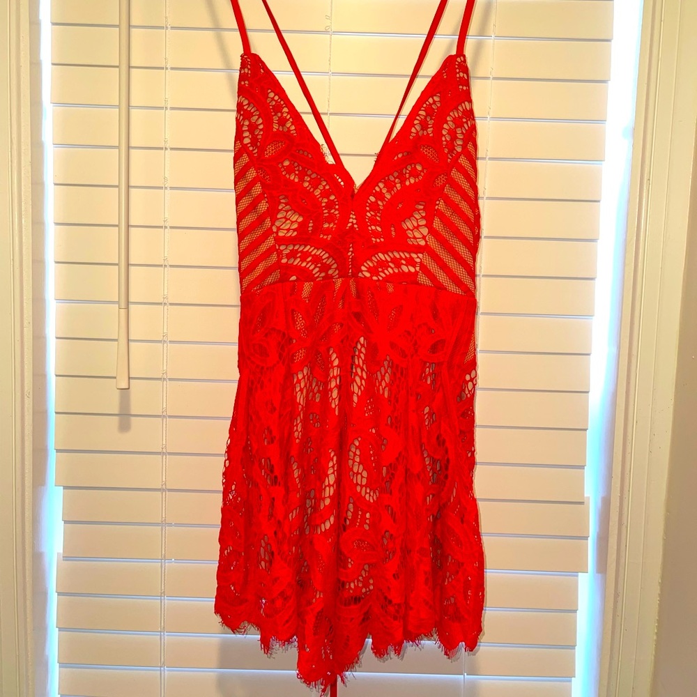 Solaris Style Bright Red/Orange Romper - Size S